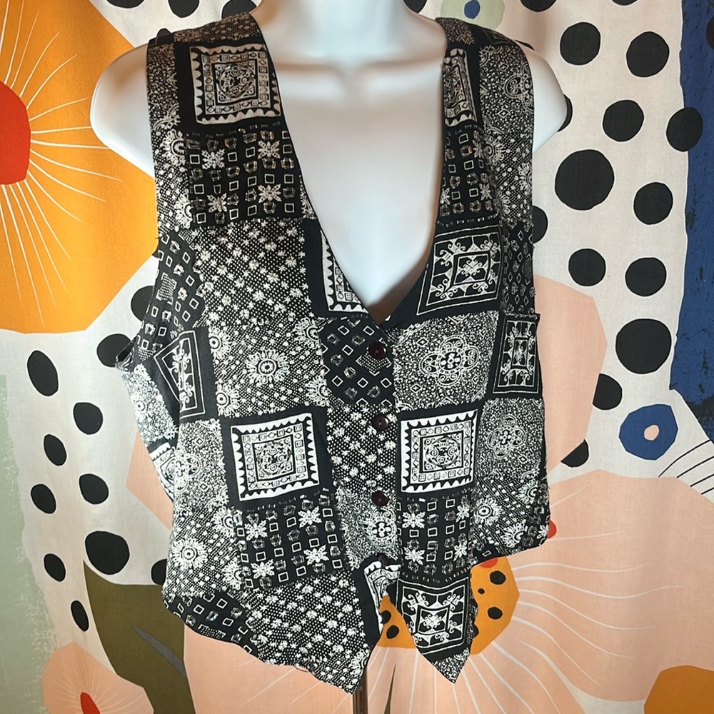 Black and White Vintage Vest